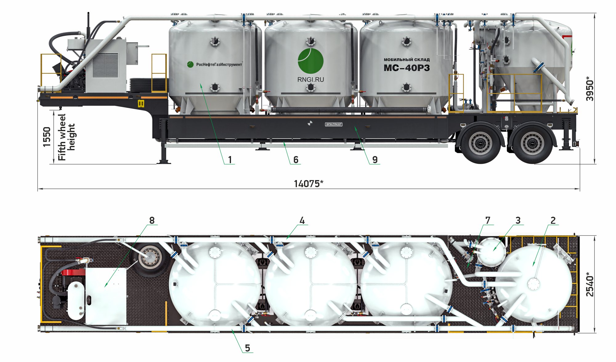 MS-40R3-05 Mobile cement bulk storage scheme 